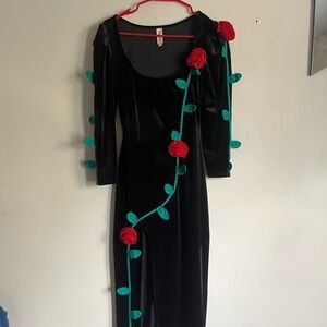 Samantha Pleet Persephone rose velvet long sleeve dress